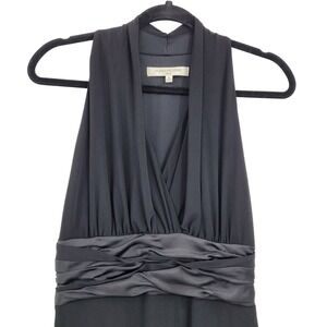 New Vtg 90s Evan Piccone Cocktail Dress Sz 10 Black Sleeveless Ruched Aline LBD